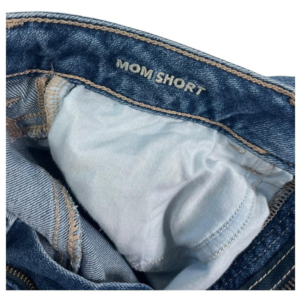 American Eagle Shorts Womens 4 Blue Denim Mom Short High Rise Frayed Hem Stretch - Picture 4 of 15